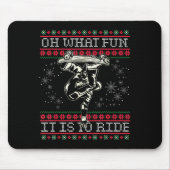 Ugly Christmas Skateboard Oh What Fun It Is To Rid Mousepad (Vorne)