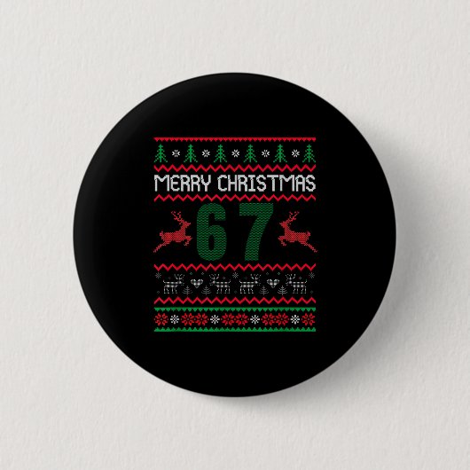 Ugly Christmas Sweater 67 Design Button (Vorderseite)