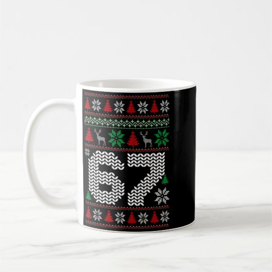 Ugly Christmas Sweater 67 Six Seven 6 7 Meme Funny Kaffeetasse (Links)
