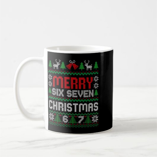 Ugly Christmas Sweater 67 Six Seven 6 7 Meme Funny Kaffeetasse (Links)