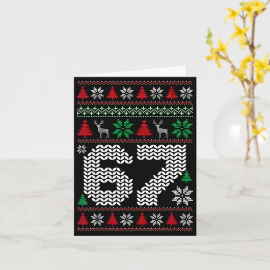 Ugly Christmas Sweater 67 Six Seven 6 7 Meme Funny Karte (Gelbe Blume)