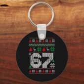 Ugly Christmas Sweater 67 Six Seven 6 7 Meme Funny Schlüsselanhänger (Vorderseite)