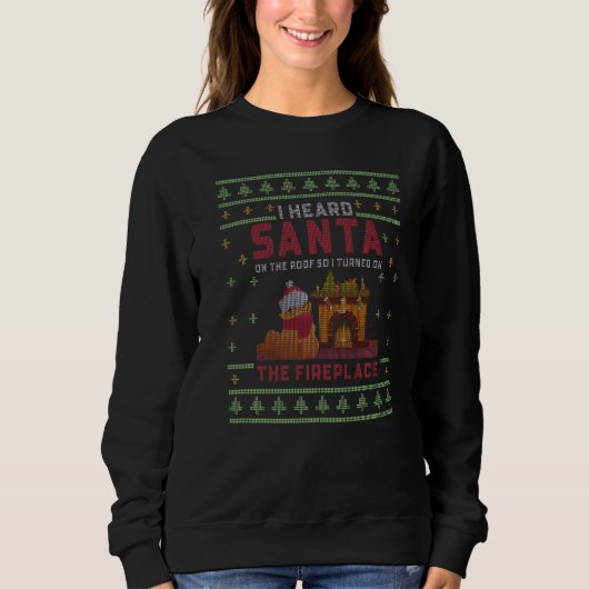 Ugly Christmas Sweater Annoyed Cats Hates Santa 1 Sweatshirt (Vorderseite)