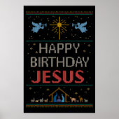 Ugly Christmas Sweater Christliche religiöse Jesus Poster (Vorne)