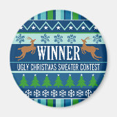 Ugly Christmas Sweater Contest Gewinner Neuheit Magnet (Vorne)