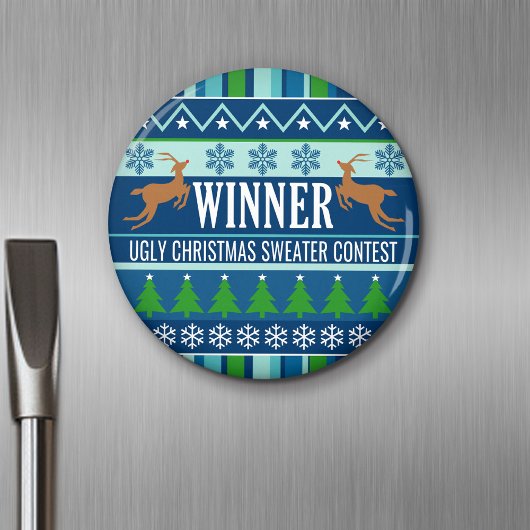 Ugly Christmas Sweater Contest Gewinner Neuheit Magnet