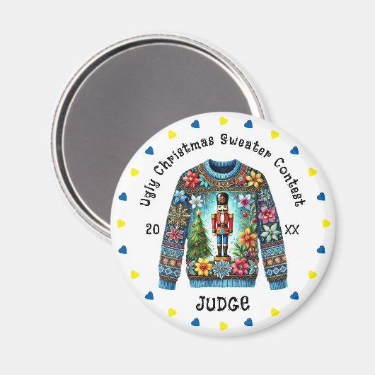 Ugly Christmas Sweater Contest Judge Magnet (Vorderseite/Rückseite)