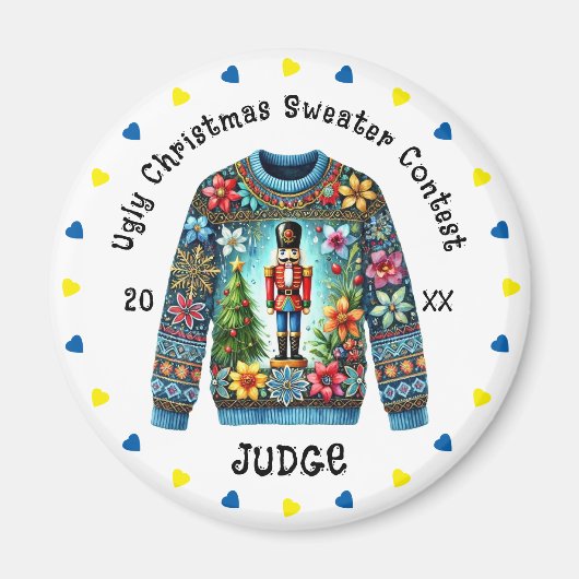 Ugly Christmas Sweater Contest Judge Magnet (Vorne)