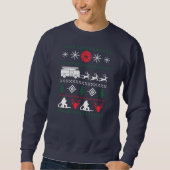 Ugly Christmas Sweater Design For A Firefighter Sweatshirt (Vorderseite)