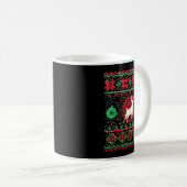 Ugly Christmas Sweater Design Plaid Reindeer Kaffeetasse (VorderseiteRechts)