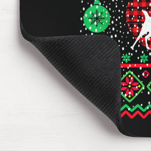 Ugly Christmas Sweater Design Plaid Reindeer Mousepad (Ecke)
