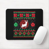 Ugly Christmas Sweater Design Plaid Reindeer Mousepad (Mit Mouse)