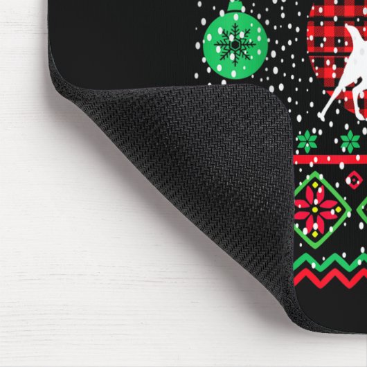 Ugly Christmas Sweater Design Plaid Reindeer Mousepad (Ecke)