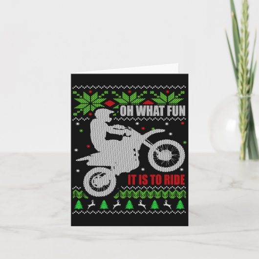 Ugly Christmas Sweater Dirt Bike Motorcycle Motocr Karte (Vorderseite)