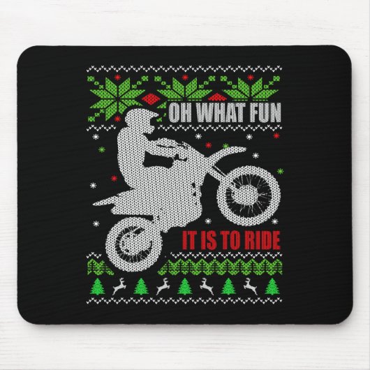 Ugly Christmas Sweater Dirt Bike Motorcycle Motocr Mousepad (Vorne)