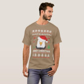 Ugly Christmas Sweater Eagle Santa Merry Weihnacht T-Shirt (Vorne ganz)