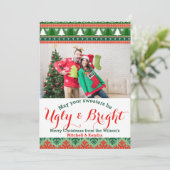 Ugly Christmas Sweater Feiertagskarte (Stehend Vorderseite)