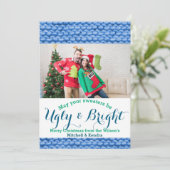 Ugly Christmas Sweater Feiertagskarte (Stehend Vorderseite)
