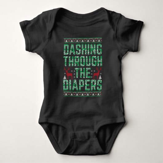 Ugly Christmas Sweater Funny Weihnachten Weihnacht Baby Strampler (Vorderseite)