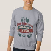 Ugly Christmas Sweater Game Strong! Funny Gray Sweatshirt (Vorderseite)