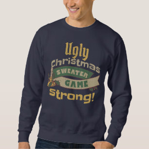 Ugly Christmas Sweater Game Strong! Marineblau Sweatshirt