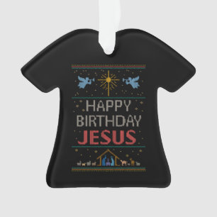Ugly Christmas Sweater glücklich Geburtstag Jesus Ornament