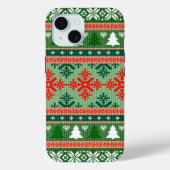 Ugly Christmas Sweater | grün und rot Case-Mate iPhone Hülle (Rückseite)