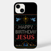 Ugly Christmas Sweater - Happy Birthday Jesus Red Case-Mate iPhone Hülle (Rückseite)