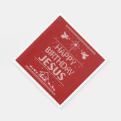 Ugly Christmas Sweater Happy Birthday Jesus Red Serviette (Ecke)