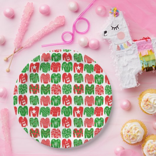 Ugly Christmas Sweater Happy Holidays Niedlich Pappteller (Party)