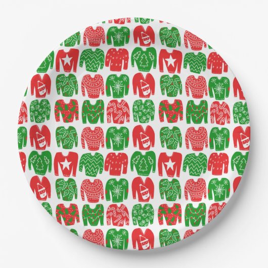 Ugly Christmas Sweater Happy Holidays Niedlich Pappteller (Vorderseite)