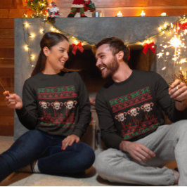 Ugly Christmas Sweater Ho Ho Ho Skeleton Weihnacht Sweatshirt