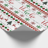 Ugly Christmas Sweater HoHoHo Geschenkpapier (Ecke)