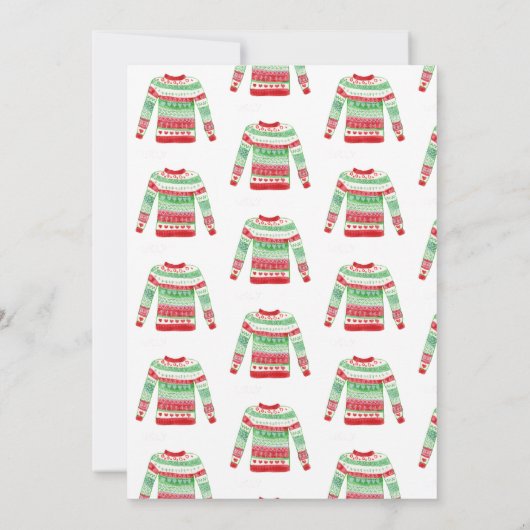 Ugly Christmas Sweater Holiday Party Einladung (Rückseite)