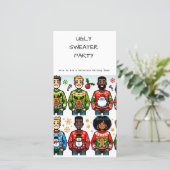 Ugly Christmas Sweater Holiday Party Einladung (Stehend Vorderseite)