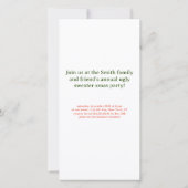 Ugly Christmas Sweater Holiday Party Einladung (Rückseite)