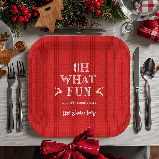 Ugly Christmas Sweater Holiday Party Pappteller