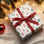 Ugly Christmas Sweater | Holly and Berries Pattern Geschenkpapier