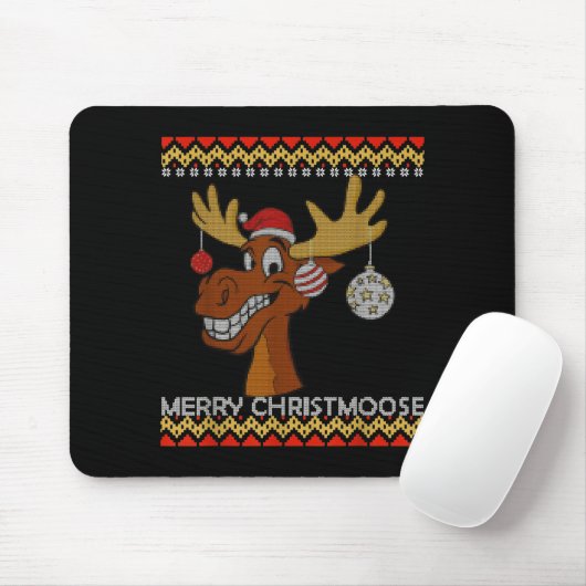 Ugly Christmas Sweater I Merry Christmoose Funny M Mousepad (Mit Mouse)