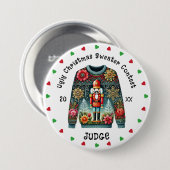 Ugly Christmas Sweater Judge Button (Vorne & Hinten)