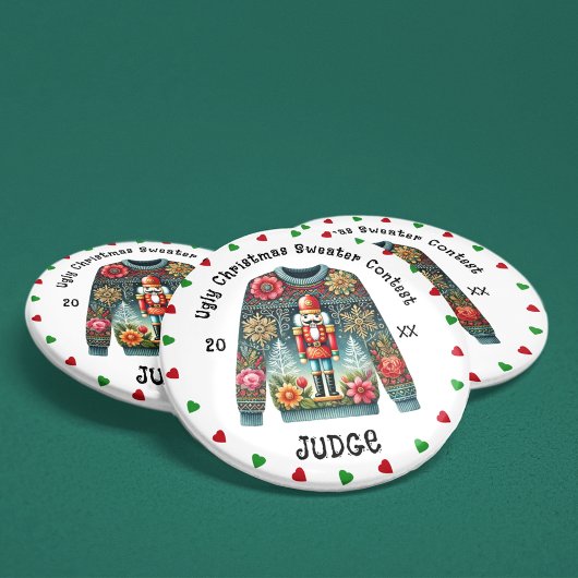 Ugly Christmas Sweater Judge Button