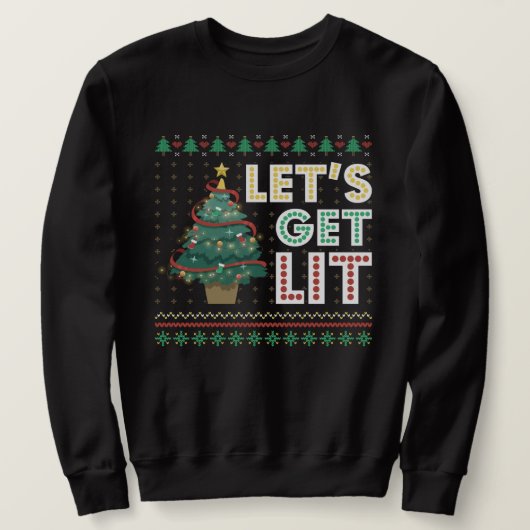 Ugly Christmas Sweater Lasse Lit Funny Tree Sweatshirt (Design vorne)