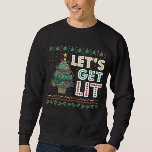 Ugly Christmas Sweater Lasse Lit Funny Tree Sweatshirt (Vorderseite)