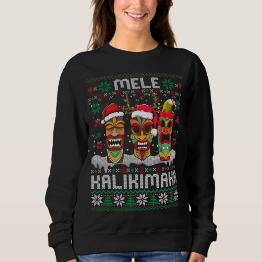 Ugly Christmas Sweater Mele Kalikimaka Hawaiian Xm Sweatshirt (Vorderseite)