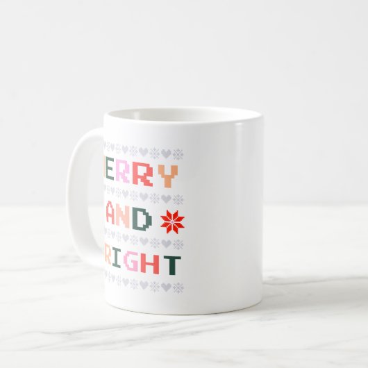 Ugly Christmas Sweater | Merry and Bright Kaffeetasse (Vorderseite Links)