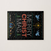 Ugly Christmas Sweater Merry Mas Religious Puzzle (Horizontal)
