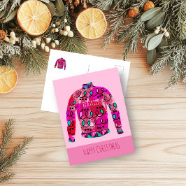 Ugly Christmas Sweater Muster benannt Feiertagspostkarte