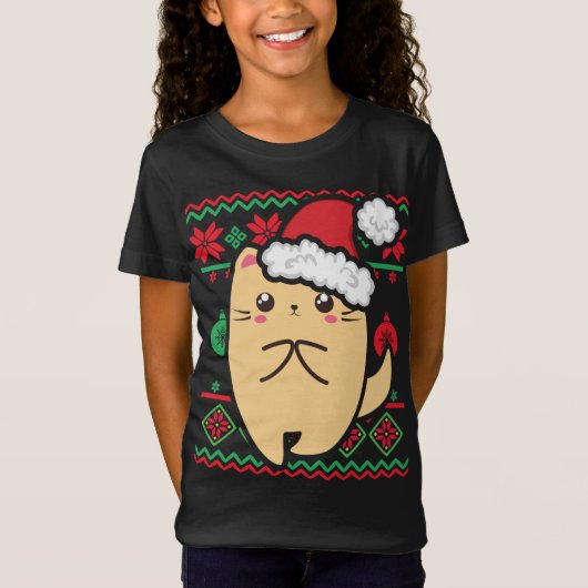 Ugly Christmas Sweater Niedlich Kawaii Anime Chibi T-Shirt (Vorderseite)