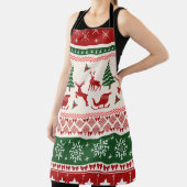 Ugly Christmas Sweater Nordic Reindeer Pattern Schürze (InSitu)