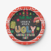 Ugly Christmas Sweater Paper Plate Pappteller (Vorderseite)